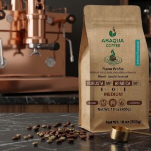 Roasted Coffee Ground, Robusta 50% and Arabica 50%. Blended 500 G