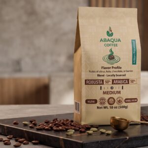 Roasted Coffee Whole Beans, Robusta 50% and Arabica 50%. Blended 500 G